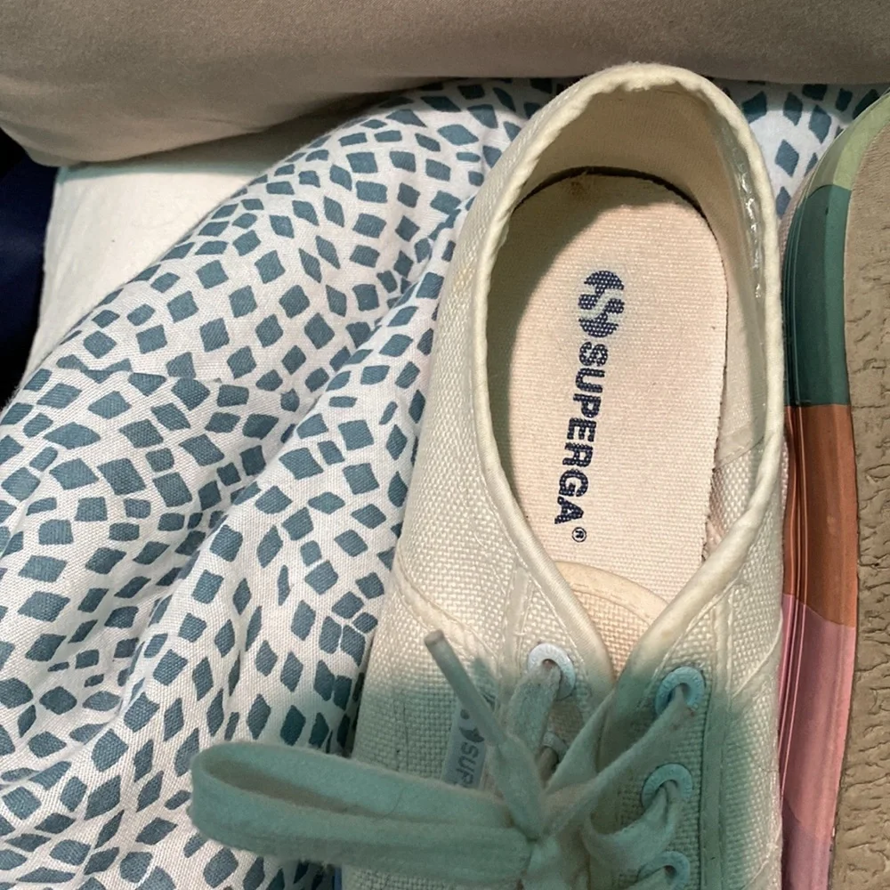 Superga Platforms White with rainbow 38